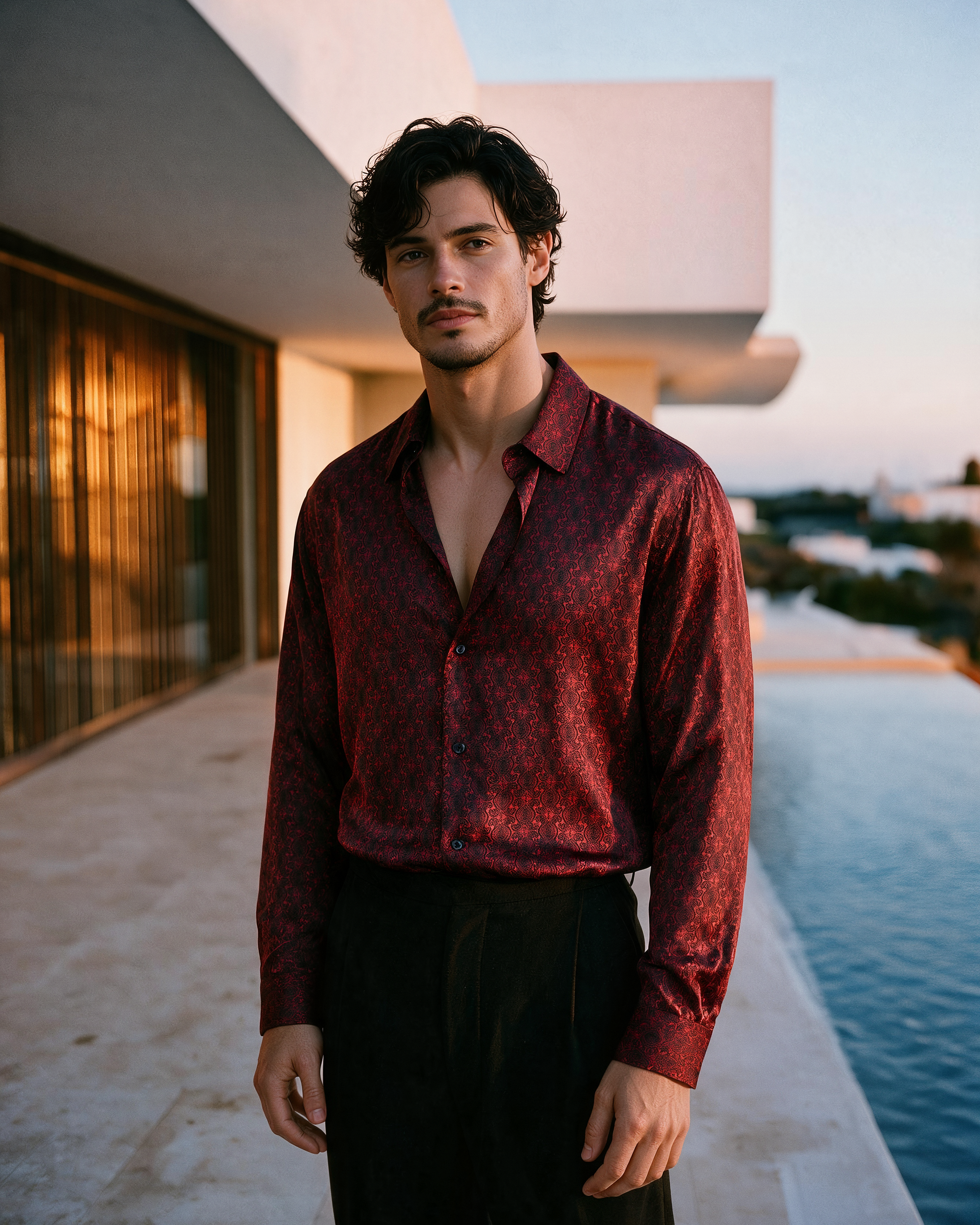 Kanz Silk Shirt - Cayenne