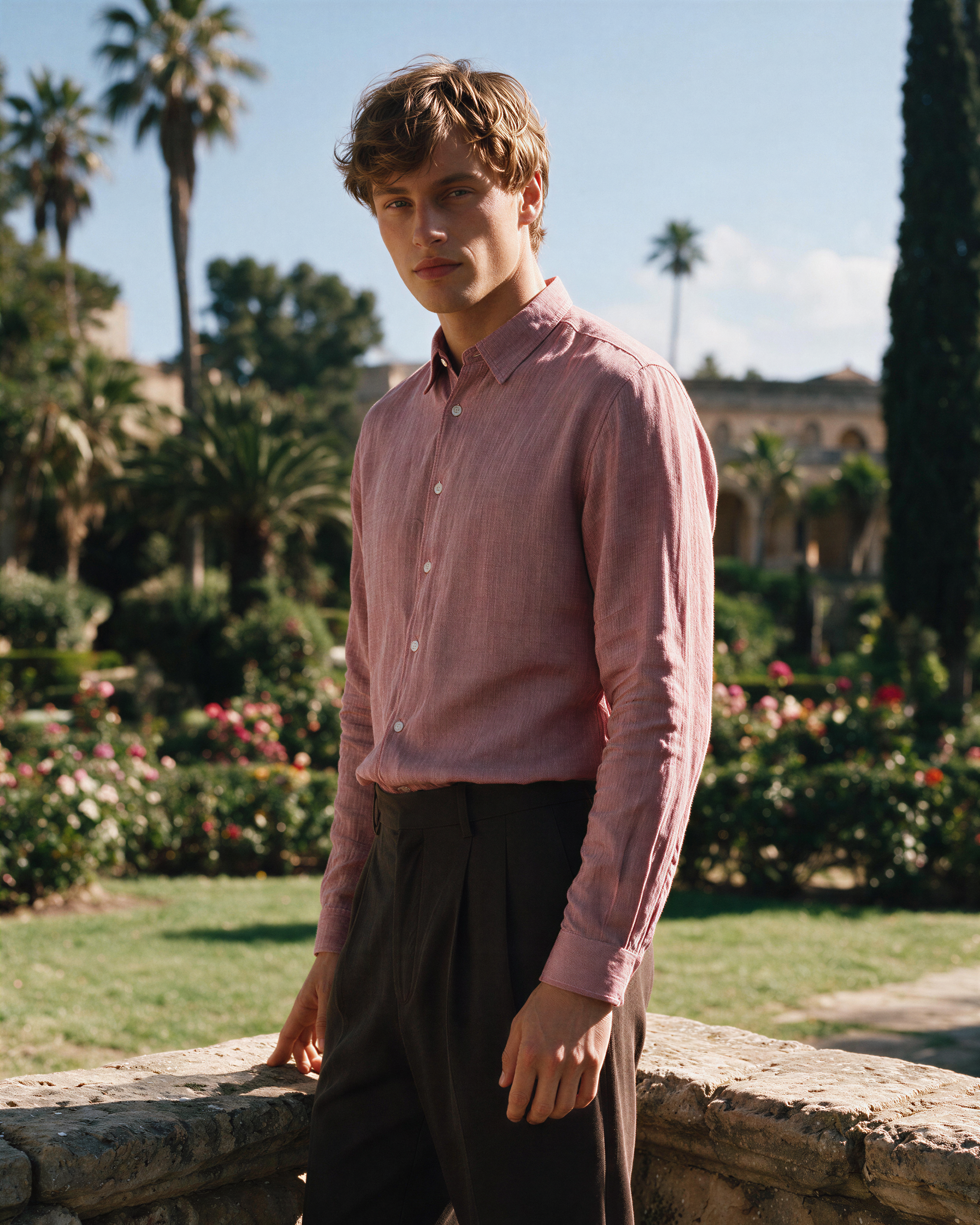 Maksi Linen Shirt - Carmine