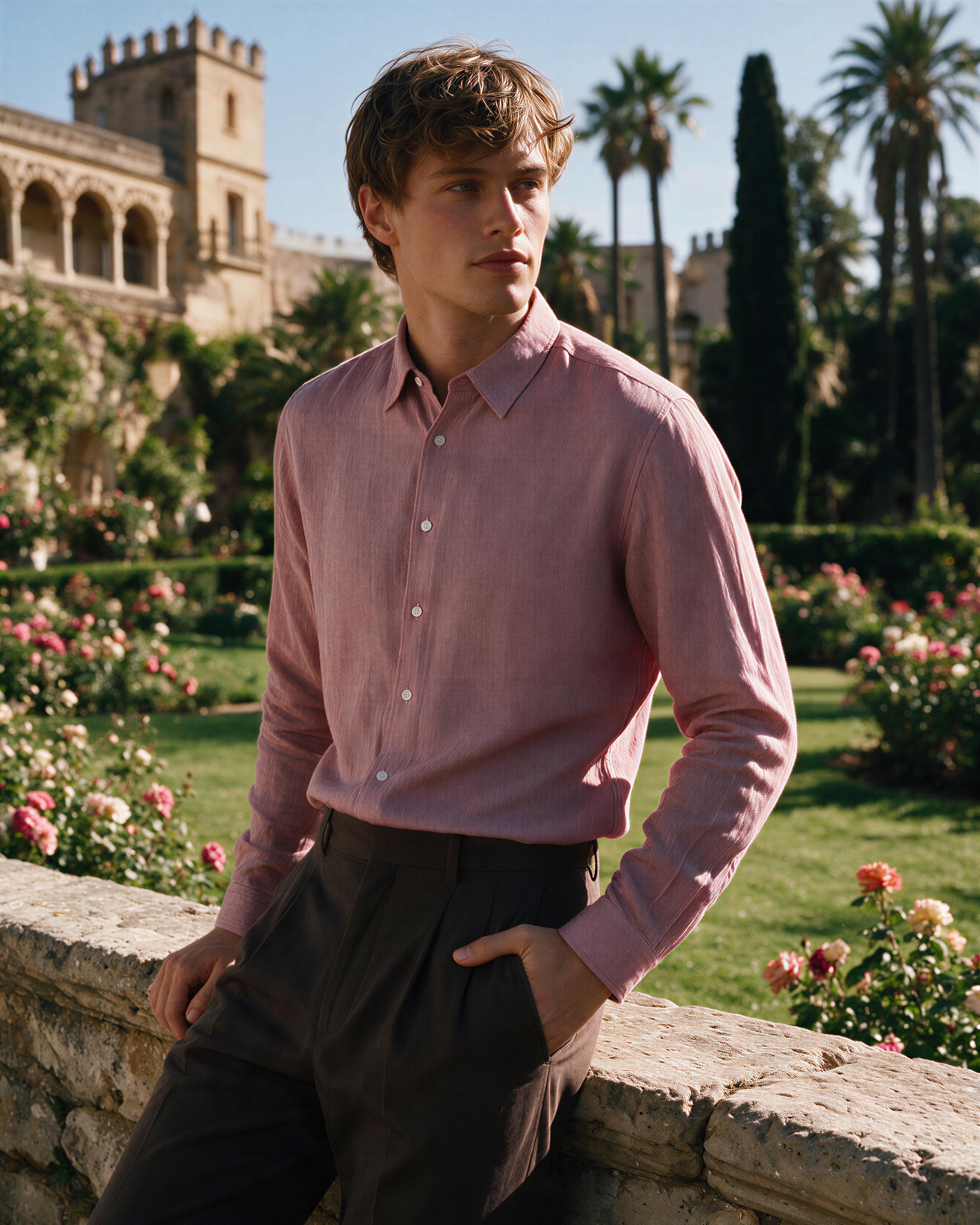 Maksi Linen Shirt - Carmine