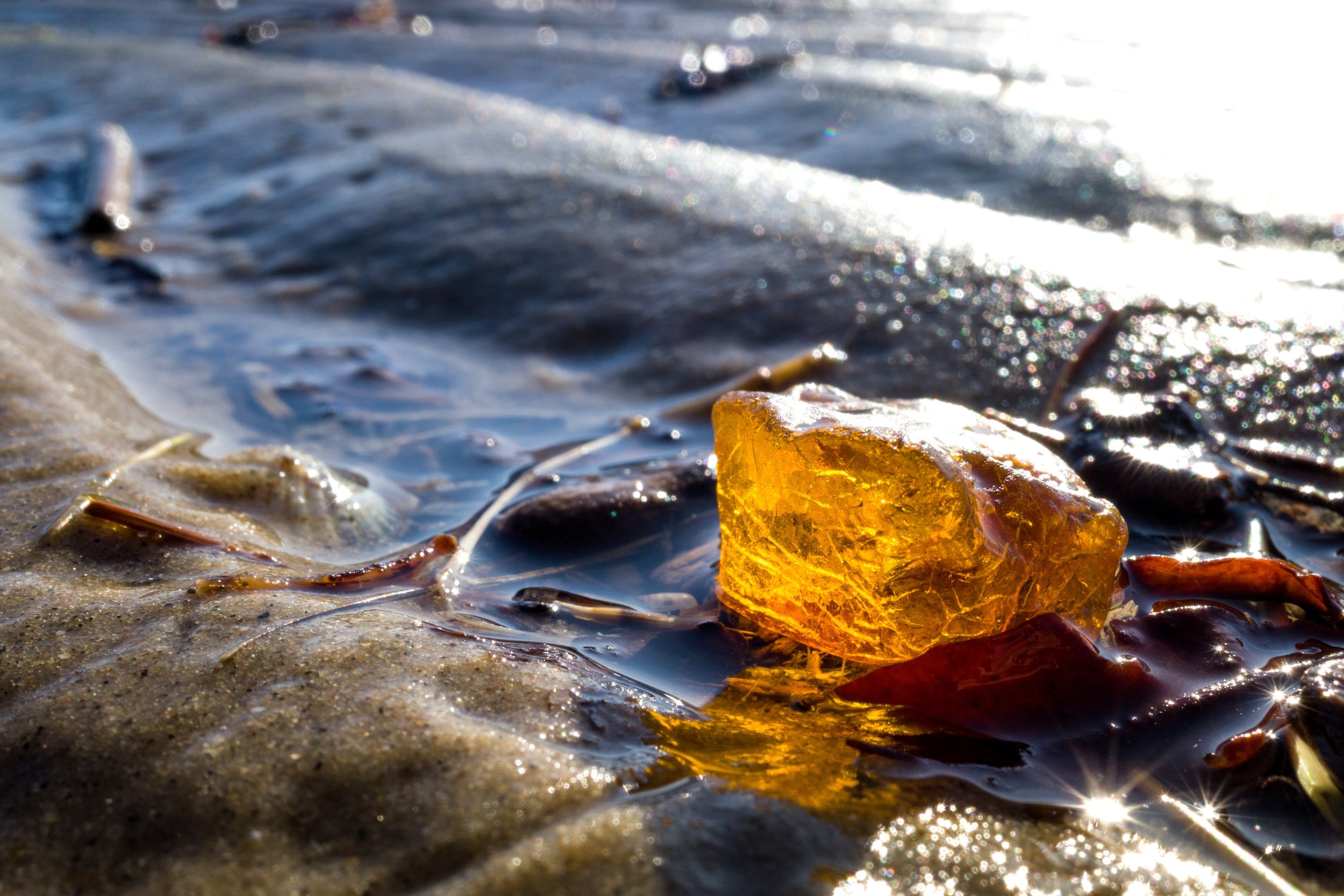 an image of amber in water