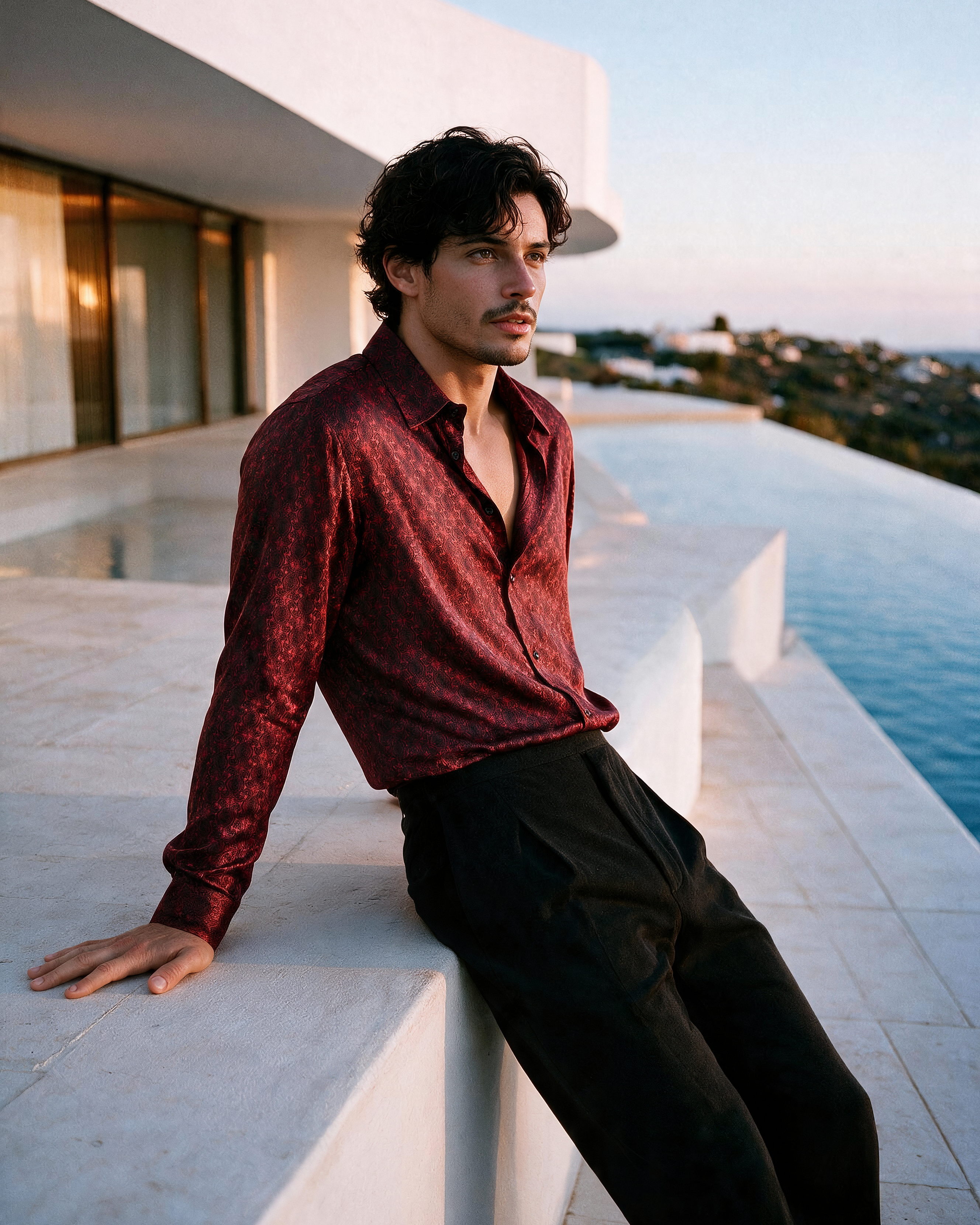Kanz Silk Shirt - Cayenne