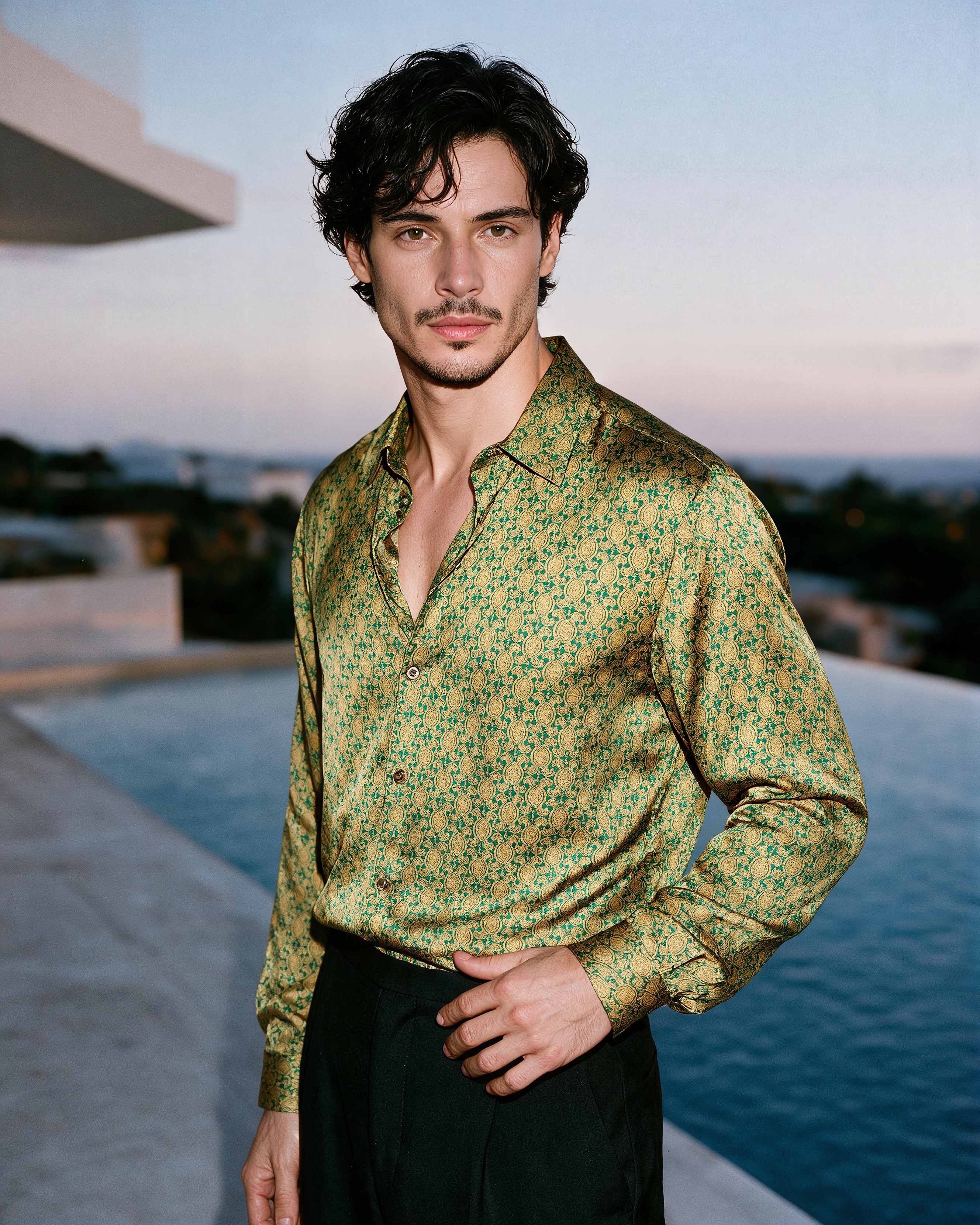 Kanz Silk Shirt - Emerald