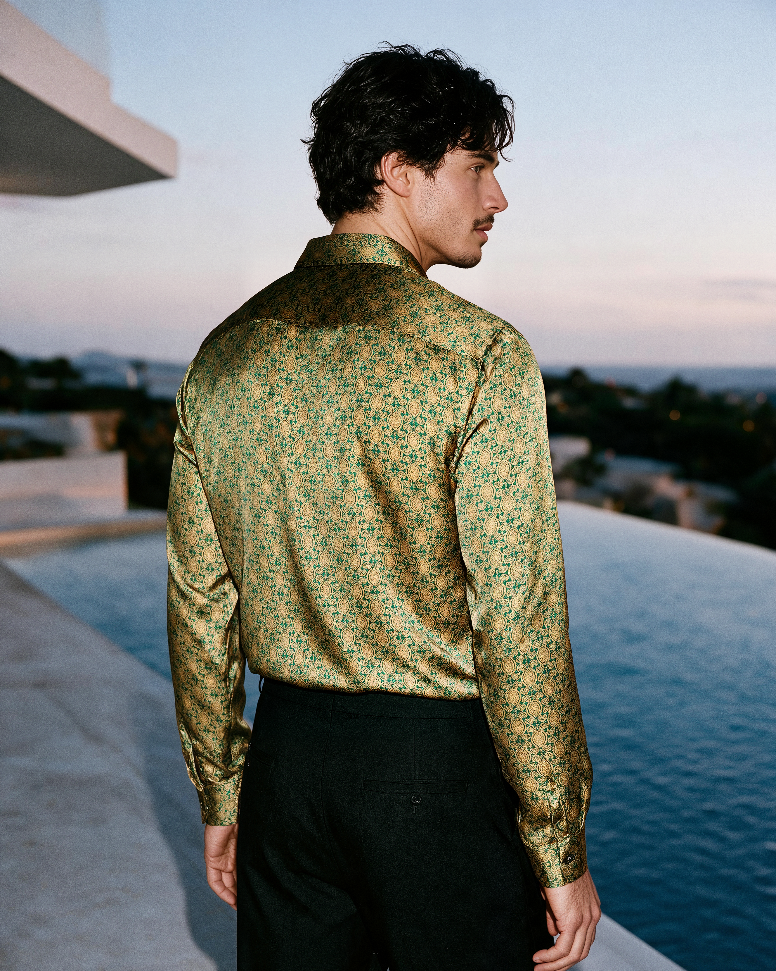 Kanz Silk Shirt - Emerald