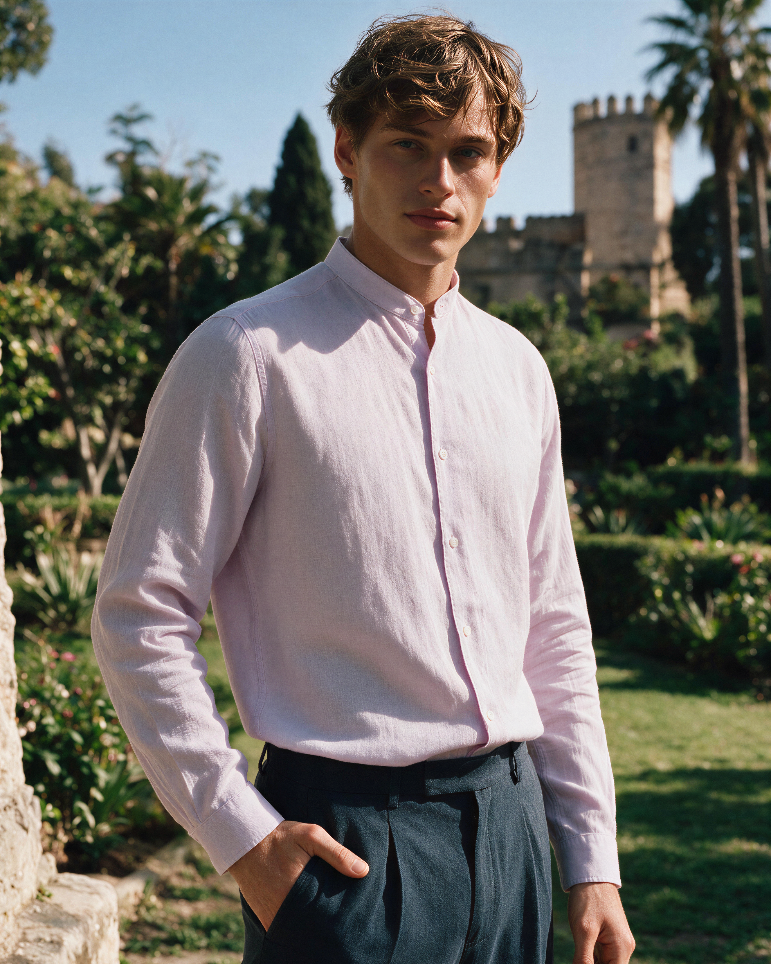 Jidu Linen Shirt - Pink Lavender