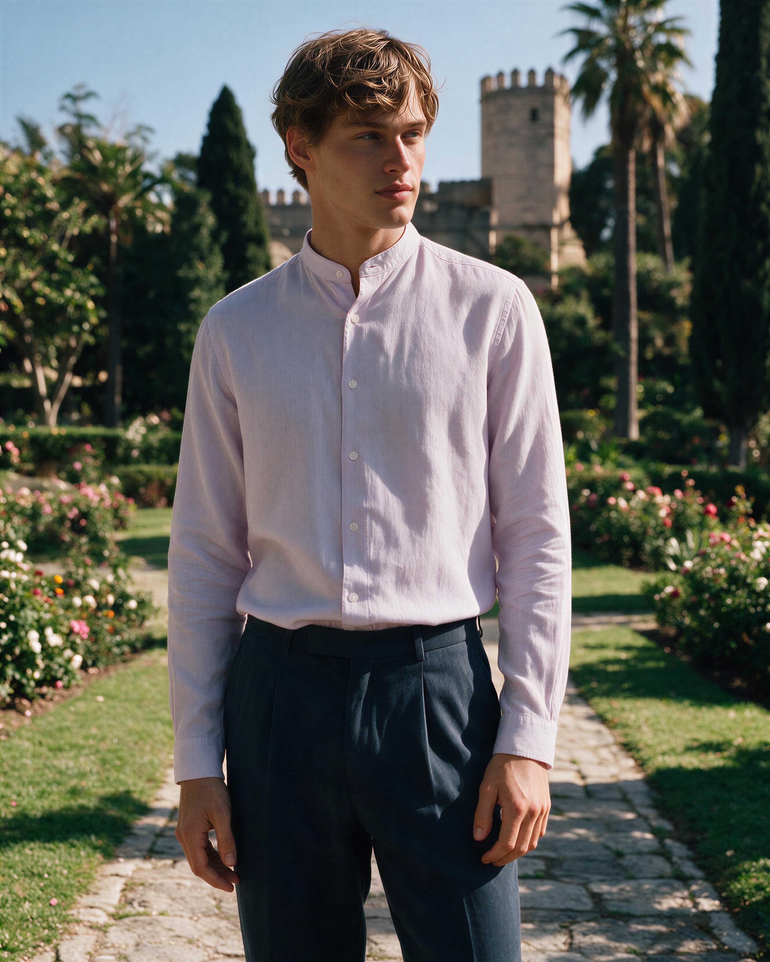 Jidu Linen Shirt - Pink Lavender