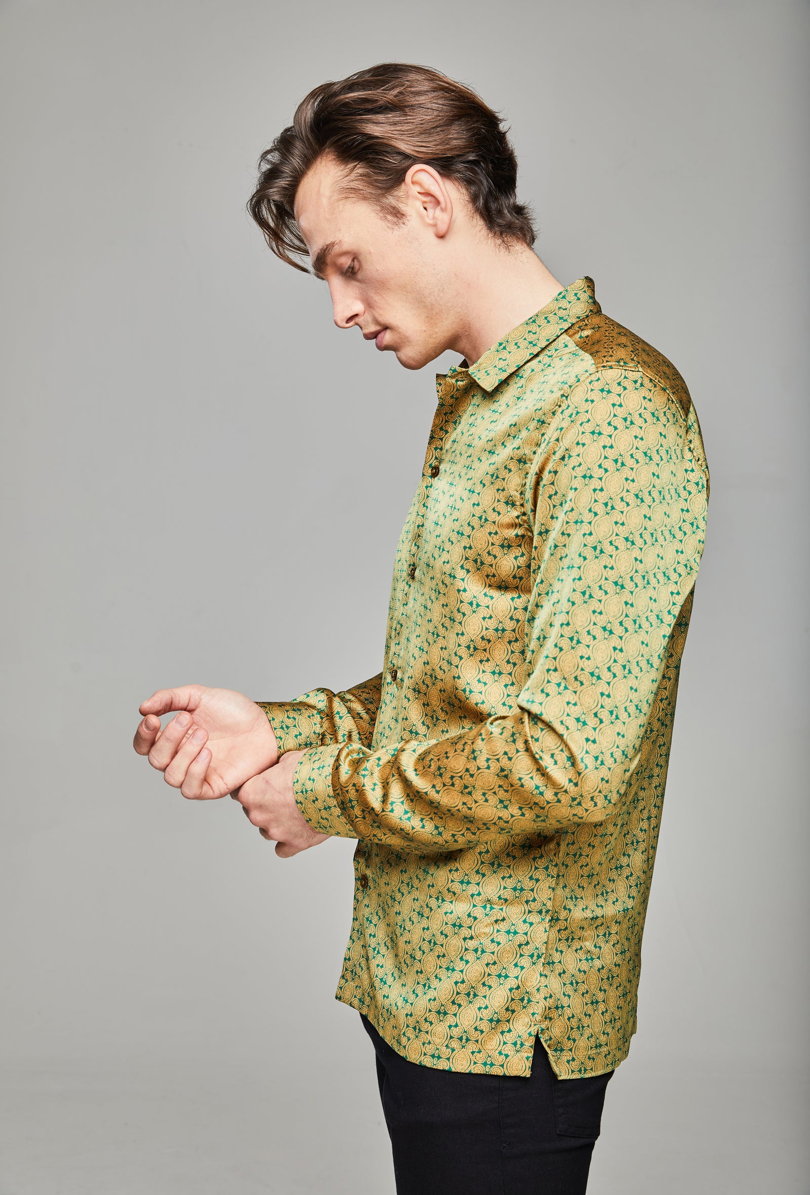 Kanz Silk Shirt - Emerald