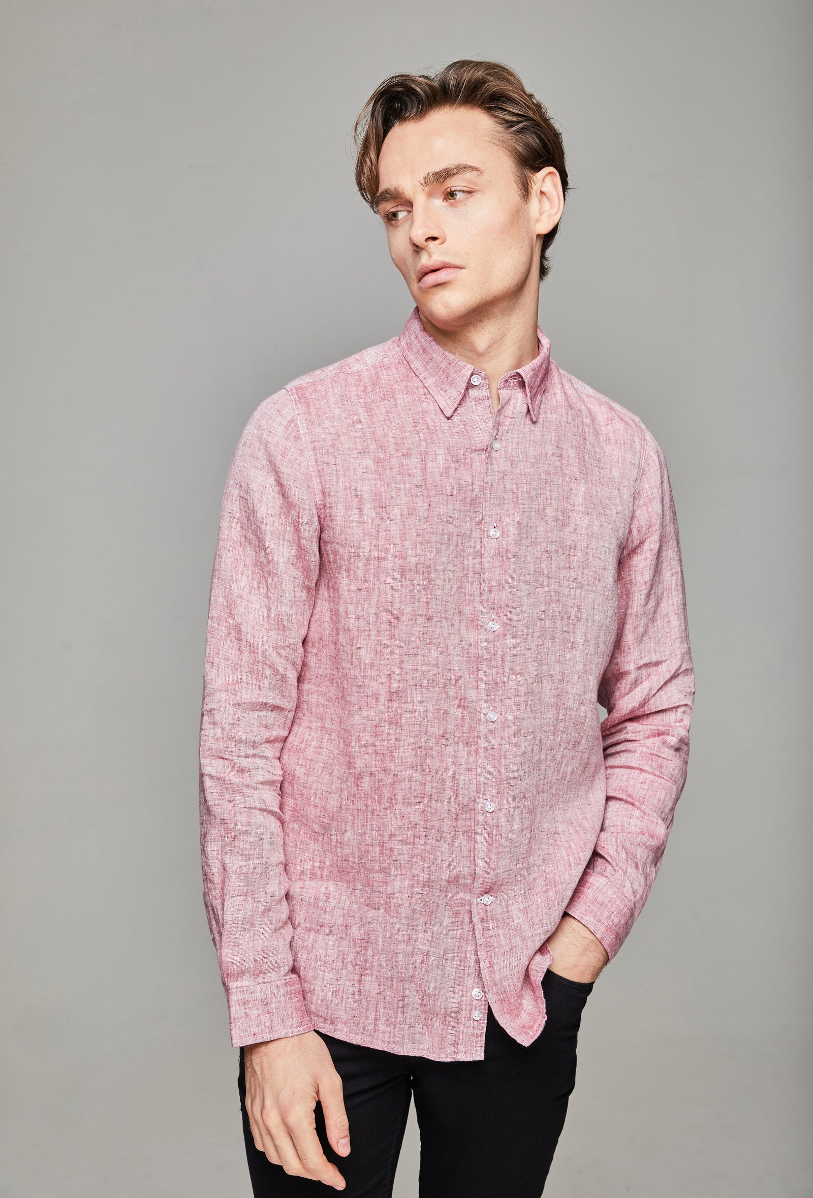 Maksi Linen Shirt - Carmine