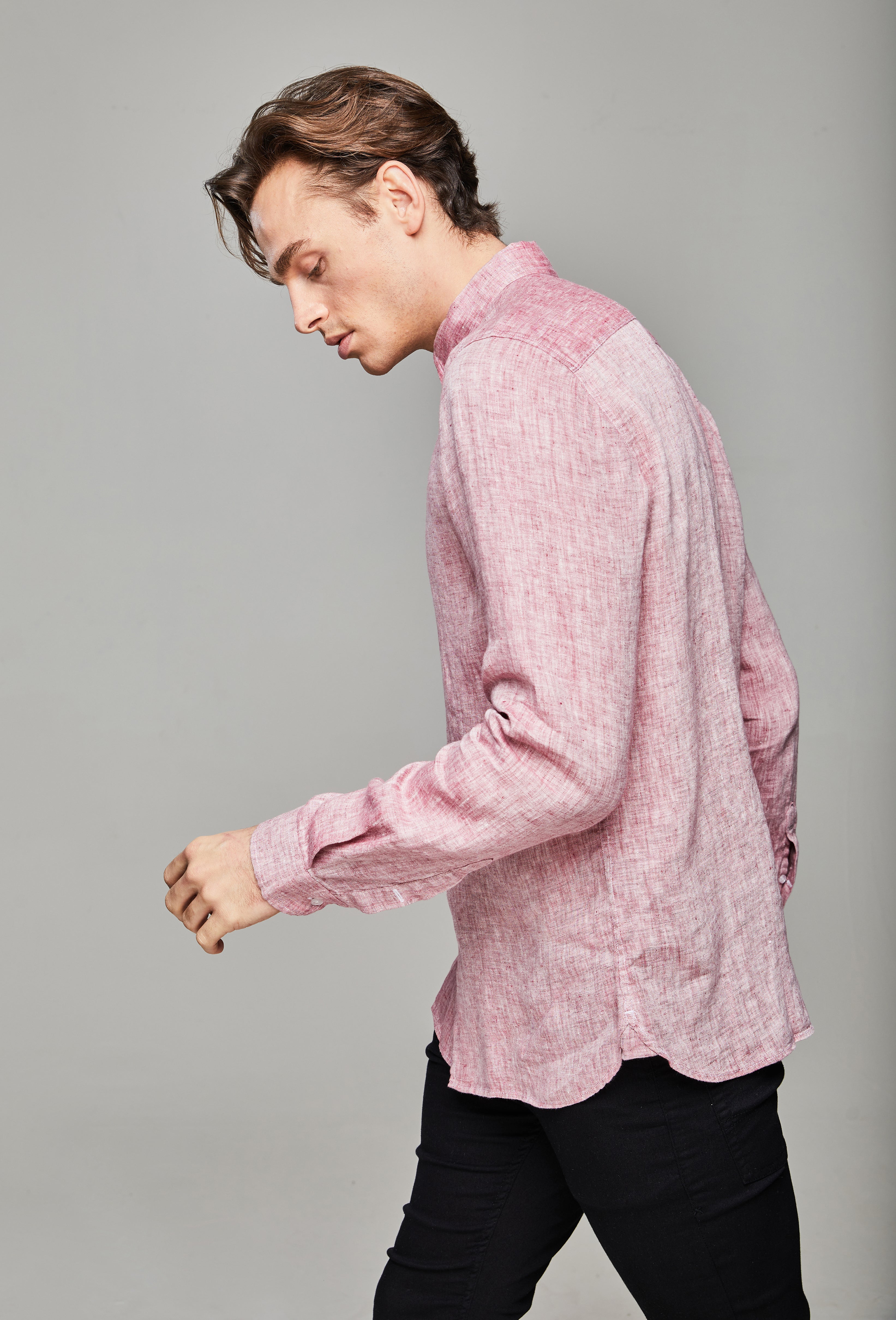 Maksi Linen Shirt - Carmine