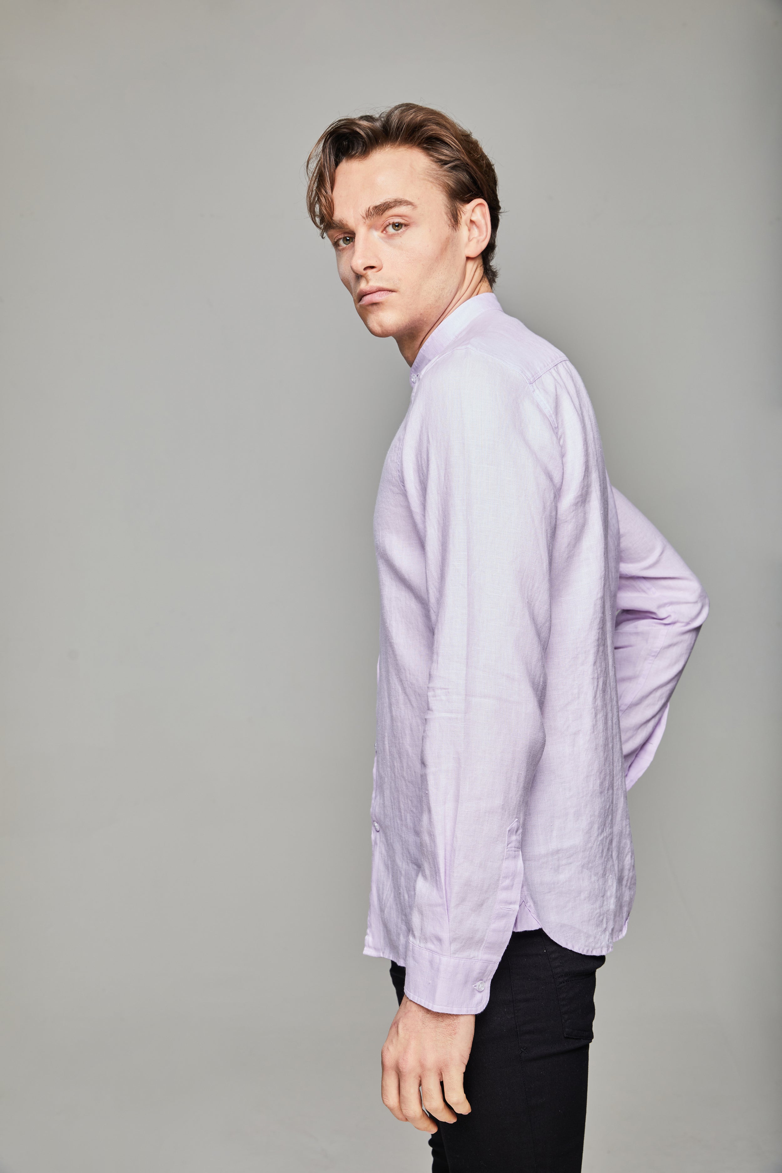 Jidu Linen Shirt - Pink Lavender